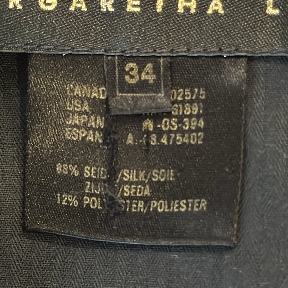 Escada By Margaretha Ley Black Silk & Velvet Trim Jacket Size 34 - Picture 3 of 12